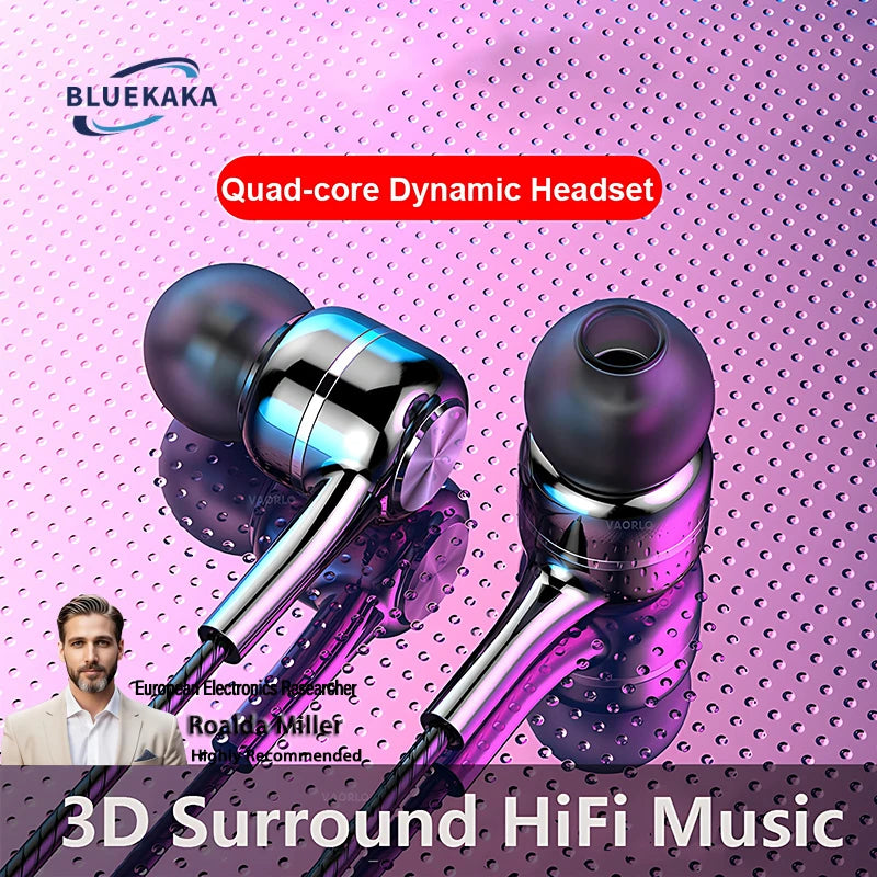 BLUEKAKA 3.5mm Wired Earbuds with Microphone