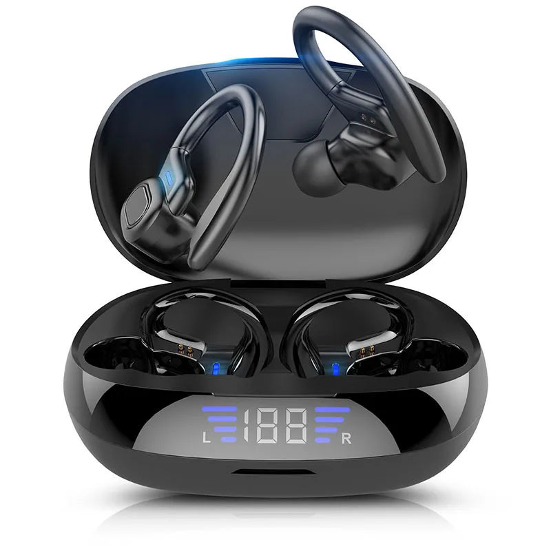 VV2 Wireless Earbuds with Ear Hooks & Microphone