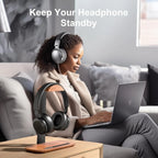 Wood Headphone Stand with Storage Base