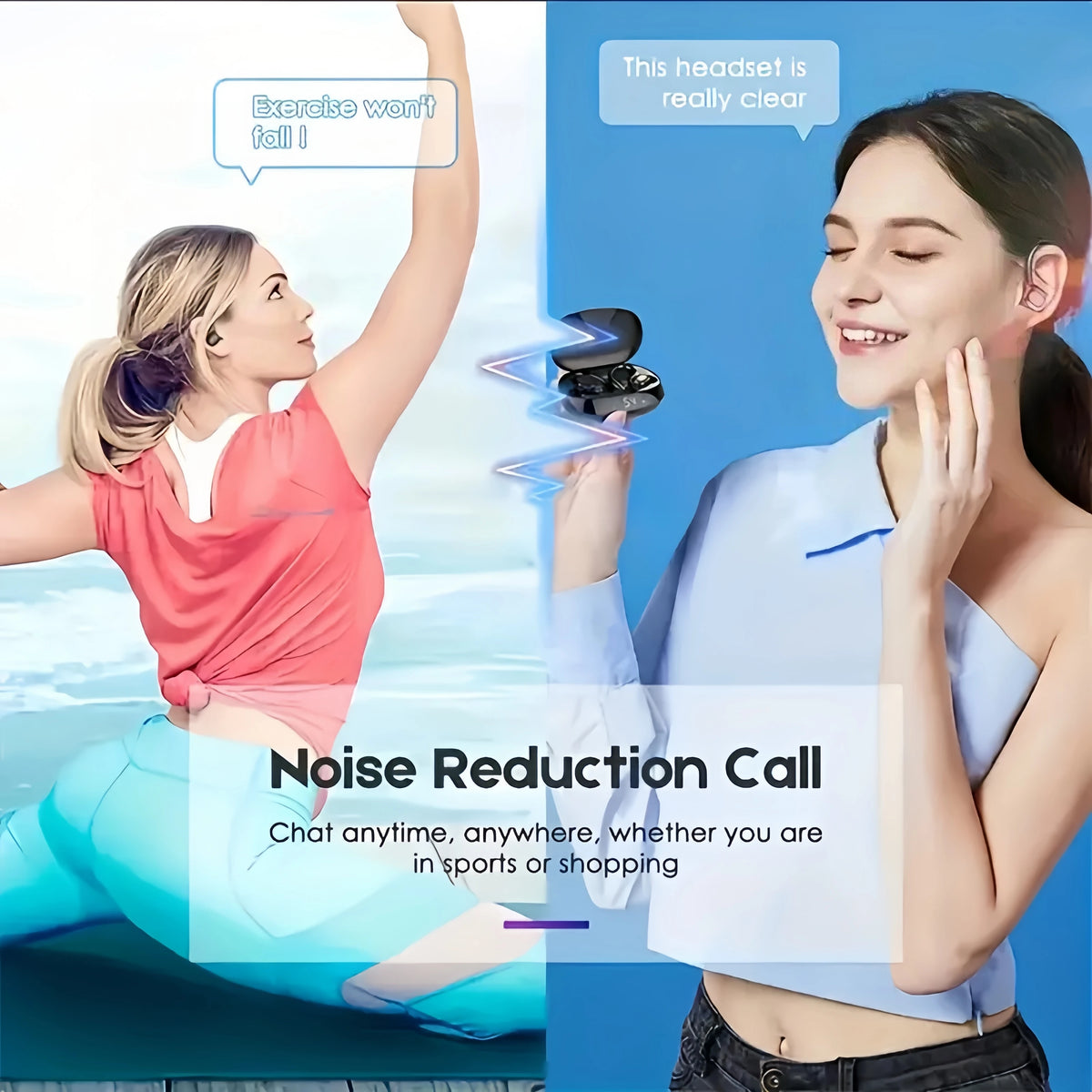 True Wireless Bluetooth Earbuds with Microphone & Touch Controls