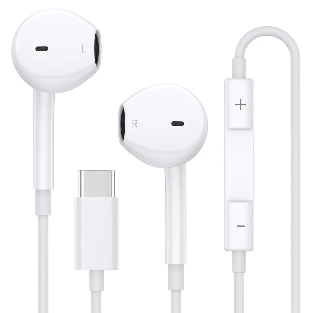 USB-C Wired Earbuds with Microphone & Volume Control