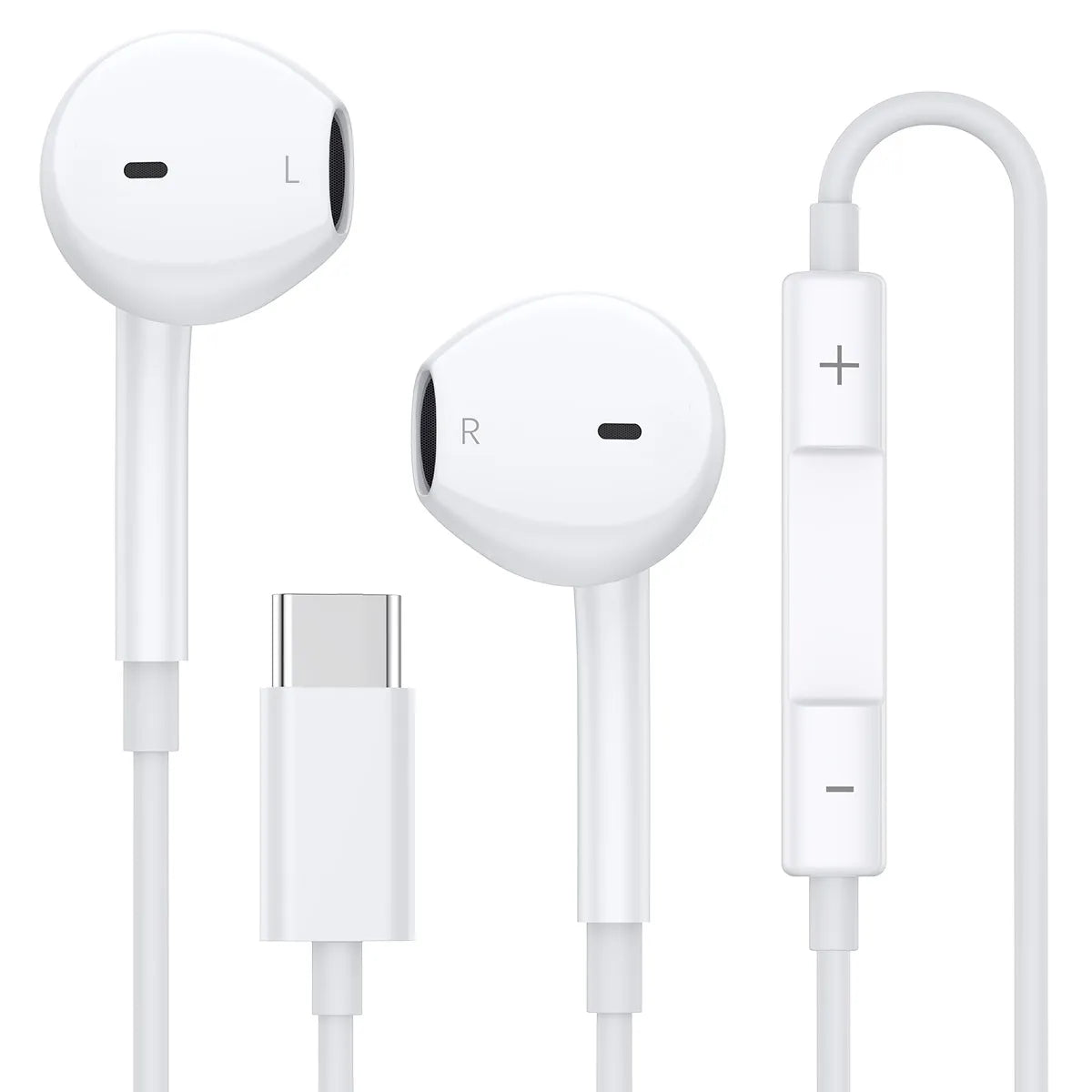 USB-C Wired Earbuds with Microphone & Volume Control