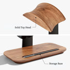 Wood Headphone Stand with Storage Base